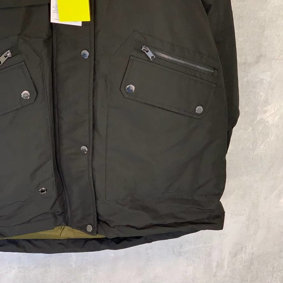 Marc New York By Andrew Marc Women's Black Faux-Fur-Trim Carina Parka jacket SZM - Picture 6 of 11